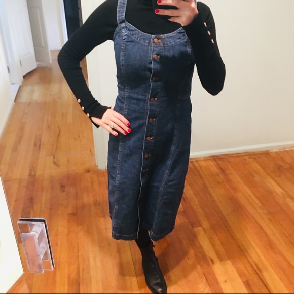 Madewell | Denim Button-Front Tank Dress Size 0 - Picture 2 of 8